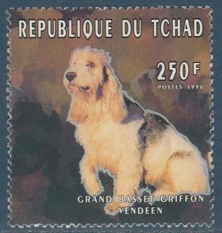Grand Basset Griffon Vendeen Dogs Chad Mnh Stamp 1996
