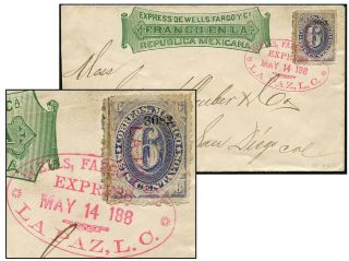 Mexico Wells Fargo 6¢ 3083 May 1883 La Paz - Us Wf - Mx 12