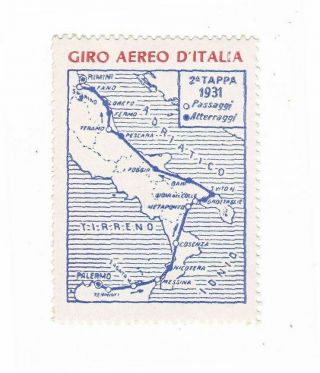 Italy,  Airmail Label,  Giro Aereo D 