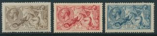 Sg 413a / 17 1918 Seahorses 2/6 - 10/ - Mounted,  Odd Short Perfs,  All With G