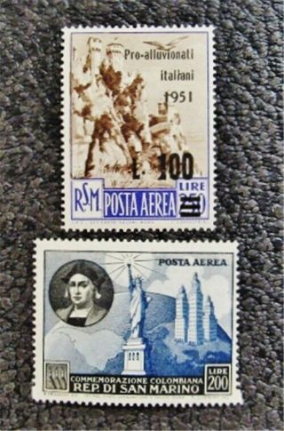 Nystamps Italy San Marino Stamp C79 C80 Og H $32