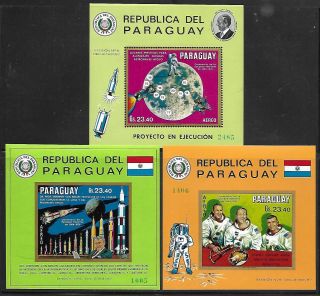 Paraguay Souvenir Sheet 1281 - 1283 Set Of 3 (nh) From 1967