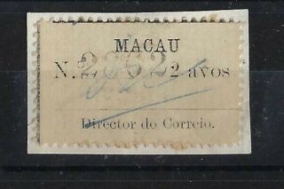 1911 China Macau Label Stamp 2a Laid Paper Only 3000 Issue (number 1 - 3000)