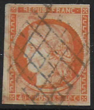 France Stamps 1849 Yv 5 Canc Vf Cat Value $550