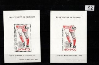 ,  Monaco 1994 - Mnh - Perf,  Imperf - Soccer - Usa