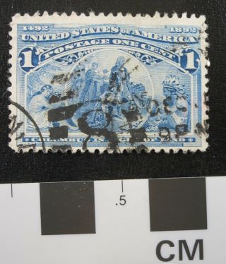 1893 Us Stamp Scott 230 1c Columbus In Sight Of Land Used/hinged