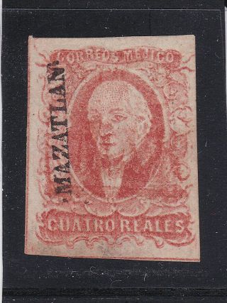 Mexico Scott 4 Mazatlan With Large Margins And Red Cancel