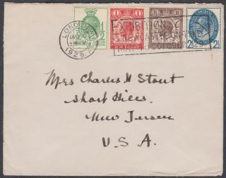 1929 Puc Low Values Fdc; London W1 Newcastle Exhibition Slogan To Usa