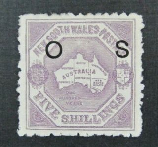 Nystamps British Australian States South Wales Stamp O32 Og H $430