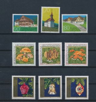 Gx03542 Liechtenstein Mushrooms Christmas Stamps Fine Lot Mnh