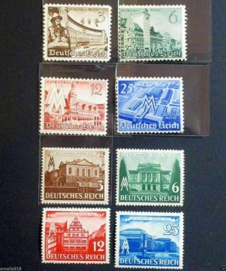 Ww2 German Reich Stamp 1940 1941 Leipzig Spring Fair Serie.  2 Full Sets.  Mnh.  €24