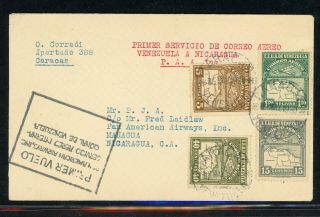 Venezuela Postal History: Lot 1 1930 Ffc Fam5 - 61f Caracas - Managua $$$$