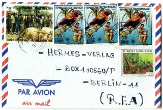 Central African Republic Optd.  Bird Stamps On Cover To West Germany