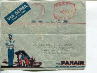 Brazil Meter Mark Panair Air Mail Cover To Haiti1940