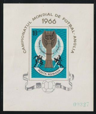 Romania 1835a Vf Mnh 1966 World Cup Soccer/football 10l Souvenir Sheet