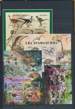 Ab1 - 2585 World Prehistoric Animals Dinosaurs Good Sheets Mnh