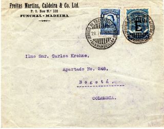 Portugal - Colombia - Scadta Consular 30c Cover - Funchal To Bogota - 1930