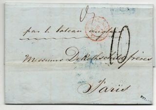 1854 Egypt To France Cover Via Malta,  Vectis Ship,  Rothschild Archive
