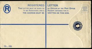 Straits Settlements 1937 15c Postal Stationery Registered Envelope (k) Re.  9c Un