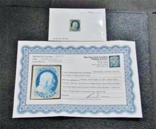 Nystamps Us Stamp 8a $1100 Certificate