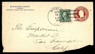 California Diablo Blackhawk Ranch April 15 1919 Ad Uprated To San Francisco Ca