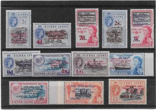 Sierra Leone 1963 Oldest Postal Service Overprint Set Sg.  273 - 284 Unmounted