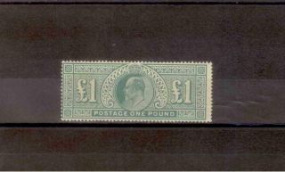 Gb 1902 £1 Dull Blue - Green Mounted Sg266 C.  V.  £2000
