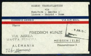 Nicaragua Postal History: Lot 315 1940 German Censor Air Managua - Meissen $$$$