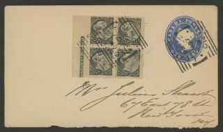 Canada Stamp Scott 34 (x4) W/ Block & H&g 6 On Cover Postmarked January 1896