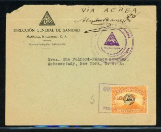 Nicaragua Postal History: Lot 311 1937 Maxwell Oa34 To Schenectady Scarce $$$
