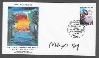 Peter Max In Person Signed U.  N.  Fd Cover With Wfuna Cachet - Mar.  17,  1989