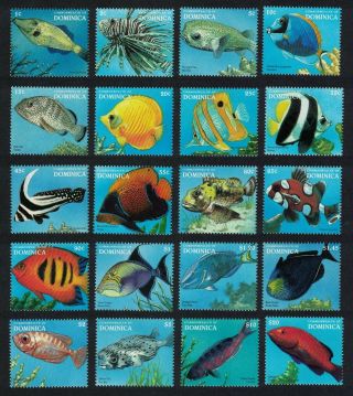Dominica Fish 20v Definitives 1996 Mnh Sg 2173 - 92