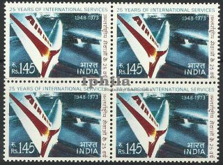 Air India Silver Jubilee 1973 Block Of 4 Indien Inde Flugzeug Airplane Aviation