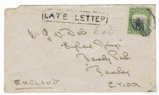 North Borneo.  192? 6c On Cover To Uk.  Boxed Late Letter Chop And Bar Cancel.  J12