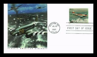 Dr Jim Stamps Us Dc 3 Classic American Aircraft First Day Cover Dayton Ohio