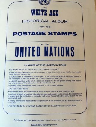 4 different White Ace Historical Album for Postage Stamps of the United Nations 2