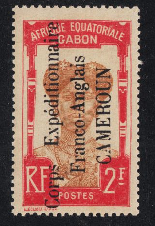 Cameroun 115 Hinged 2fr Carmine & Brown 1915 Centering Scv $300.  00