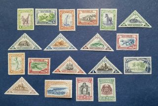 Mozambique Company Stamps,  Scott 175 - 193 Complete Set And Hinged