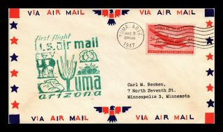 Dr Jim Stamps Us Yuma Arizona First Flight Air Mail Cover Los Angeles