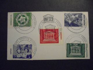 Unesco Stamp Gift Coupon Diff.  Countries,