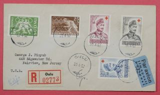 Dr Who 1952 Finland Registered Oulu To Usa A4485