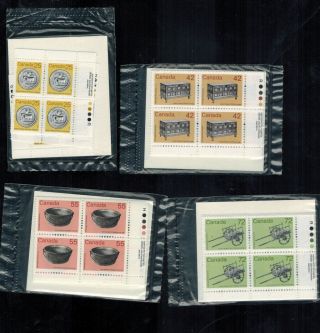 Lot 4 Canada Matching Set Plate Blocks 1080,  1081,  1082,  1083 Artifacts
