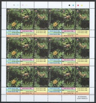 W1017 2014 Cook Islands Insects Butterflies Michel 312 Euro Full Sh 6set Mnh