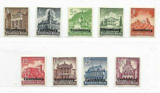 Luxembourg 9 Semi - Postal Stamps Issued Under German Occupation Scott Nb1 - Nb9