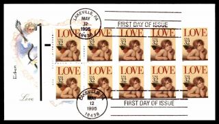 Mayfairstamps Us Fdc 1995 Love Series Heart And Cupid Edken Pennsylvania First D