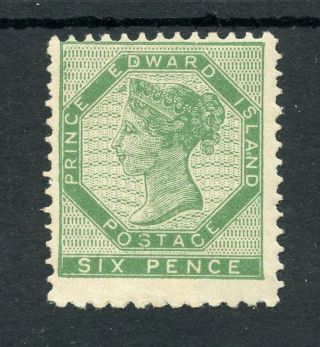 Prince Edward Island 1862 - 69 6c Yellow - Green Perf 12 Sg17 Mlh Cat £170