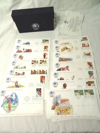 1984 Los Angeles Olympics Official Stamps 24 First Day Covers Set Franklin