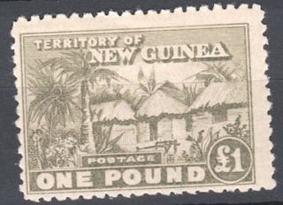 Guinea 1925 Sg136 One Pound Dull Olive Green Fine Lmm.  Cat.  190