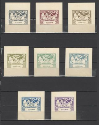 ,  1949 Zanzibar Upu 30 Nominal In Different Colour Thick Paper
