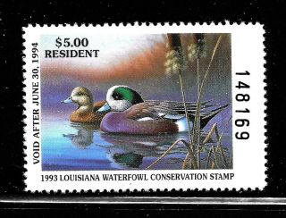 Hick Girl Stamp - M.  N.  H.  1993 Louisiana Resident Duck Hunting Stamp Y2570
